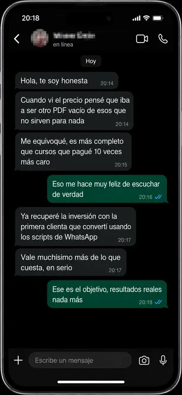 Testimonio de WhatsApp 2