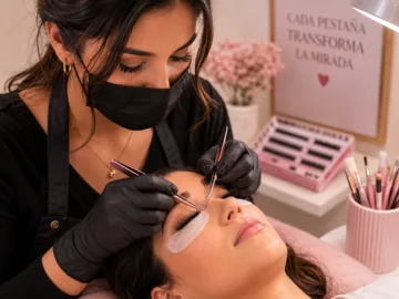 Especialista en cejas y pestañas usando Agenda Llena